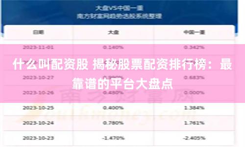 什么叫配资股 揭秘股票配资排行榜:最靠谱的平台大盘点